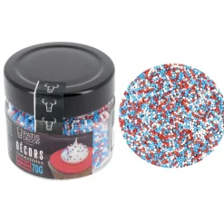 Décors Mini Billes Bleu Blanc Rouge Patisdecor>Cerf Dellier Online