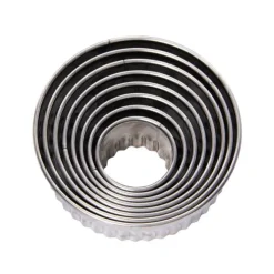 Cerf Dellier Emporte-Pièces Et Découpoirs*Découpoirs Ronds Canneles Inox (X 8)