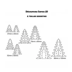 Découpoirs Sapins 3 D (Jeu De 8)><noscript><img width=