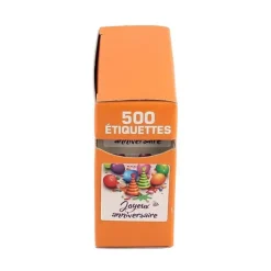 Etiquette Adhesive Joyeux Anniversaire (X500)>Cerf Dellier Discount