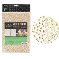 Feuilles Transfert Noël Assorties Patisdecor (X4)>Cerf Dellier Sale
