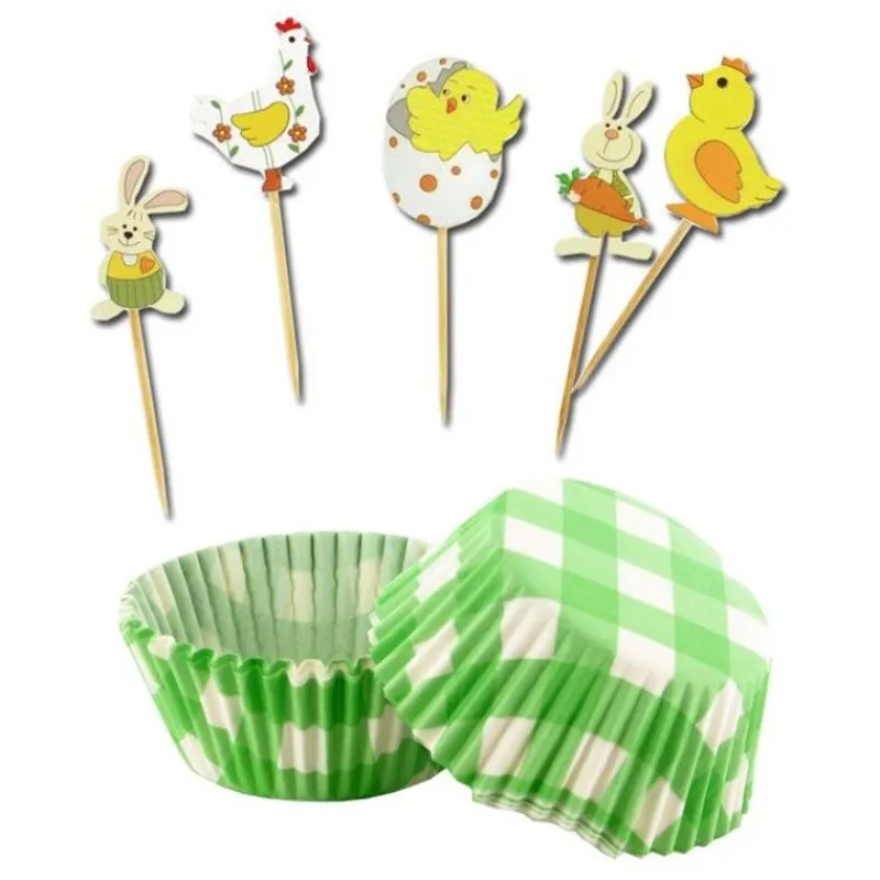 Kit Deco Cupcakes Pâques Vichy Vert>Cerf Dellier Best