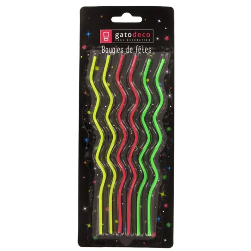 Longues Bougies Zig-Zag Patisdecor (X 6)>Cerf Dellier Online
