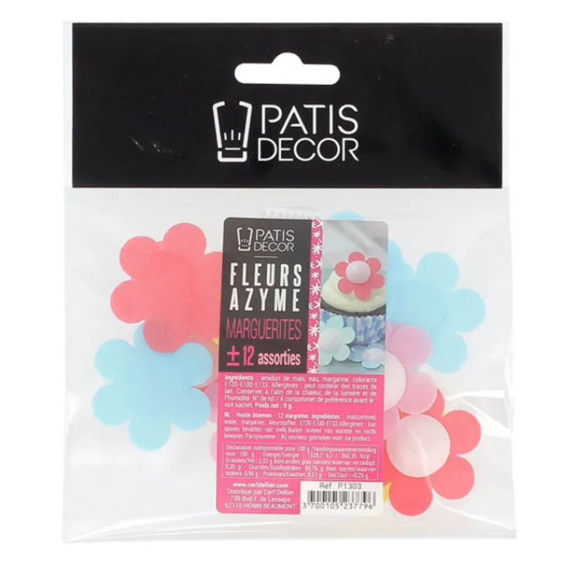 Marguerites Assorties En Azyme Patisdecor X12>Cerf Dellier Sale