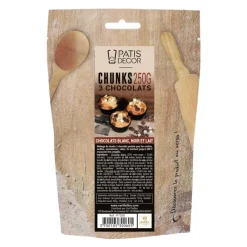 Cerf Dellier Chunks Et Pepites*Melange De Chunks Aux 3 Chocolats 250 G Patisdecor