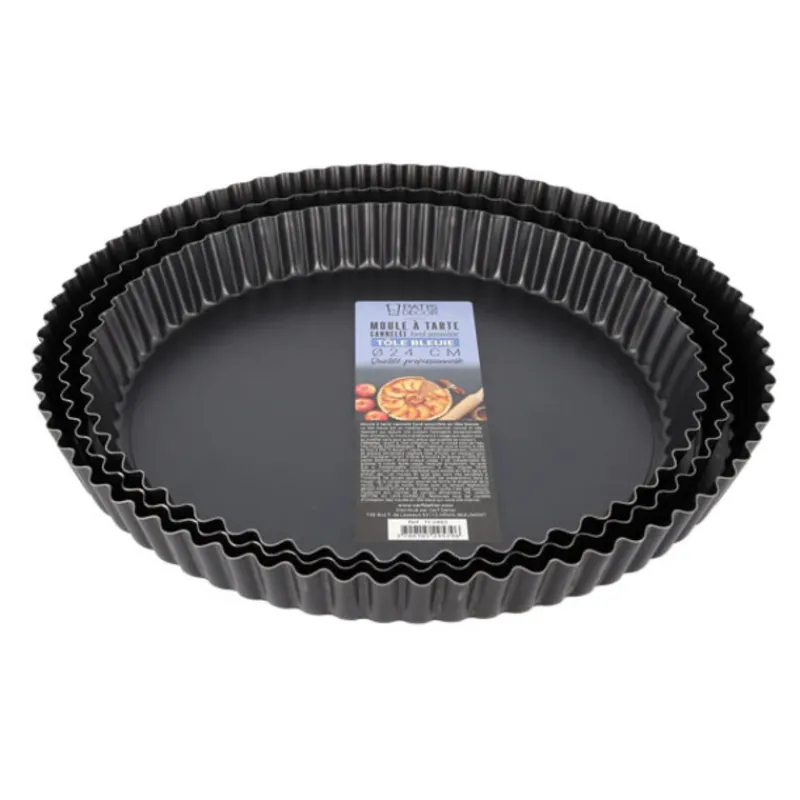 Cerf Dellier Moules À Tarte*Moule A Tarte Cannelee Tole Bleuie Fond Amovible
