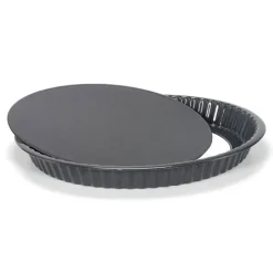 Cerf Dellier Moules À Tarte*Moule A Tarte Fond Amovible Acier Emaille 30 Cm