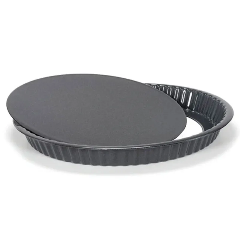 Cerf Dellier Moules À Tarte*Moule A Tarte Fond Amovible Acier Emaille 30 Cm