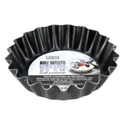 Cerf Dellier Moules À Tarte*Moule A Tartelette Cannelee Tole Bleuie 9 Cm