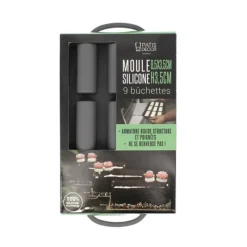 Cerf Dellier Gâteaux Individuels*Moule Silicone 9 Bûchettes Patisdecor
