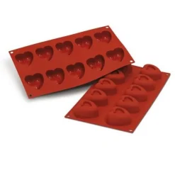 Cerf Dellier Gâteaux Individuels*Moule Silicone 10 Coeurs 4,9 Cm