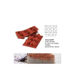 Cerf Dellier Gâteaux Individuels*Moule Silicone 6 Coeurs Profonds