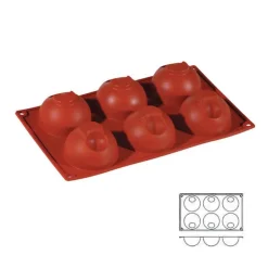 Cerf Dellier Gâteaux Individuels*Moule Silicone 6 Demi-Spheres