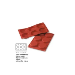 Cerf Dellier Gâteaux Individuels*Moule Silicone 6 Flans 8 Cm