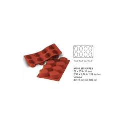Cerf Dellier Gâteaux Individuels*Moule Silicone 8 Grands Ovales