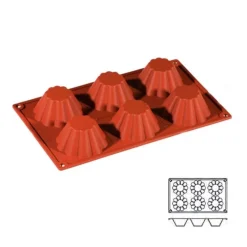 Cerf Dellier Moules À Brioches*Moule Silicone 6 Mini Brioches