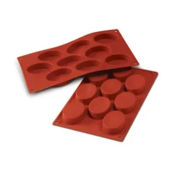 Cerf Dellier Gâteaux Individuels*Moule Silicone 9 Ovales 70X50 Mm