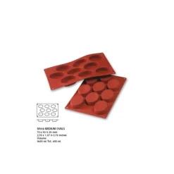 Cerf Dellier Gâteaux Individuels*Moule Silicone 9 Ovales 70X50 Mm