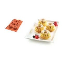 Cerf Dellier Moules À Kouglof*Moule Silicone 6 Petits Kouglofs