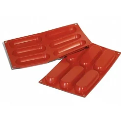 Cerf Dellier Gâteaux Individuels*Moule Silicone 6 Rectangles Arrondis