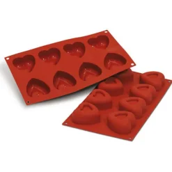 Cerf Dellier Moules À Savarin*Moule Silicone 8 Savarins Coeurs