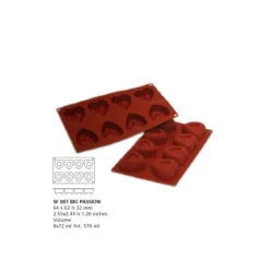 Cerf Dellier Moules À Savarin*Moule Silicone 8 Savarins Coeurs