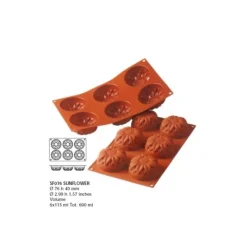 Cerf Dellier Gâteaux Individuels*Moule Silicone 6 Tournesols
