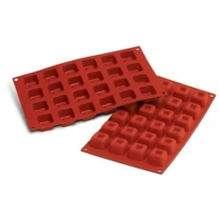 Cerf Dellier Moules À Savarin*Moule Silicone Mini Savarins Carres