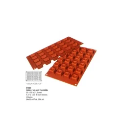 Cerf Dellier Moules À Savarin*Moule Silicone Mini Savarins Carres