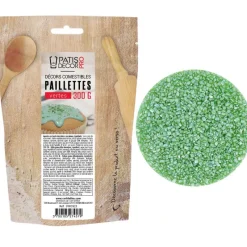Paillettes Comestibles Vertes Patisdecor Pro 300 G>Cerf Dellier New