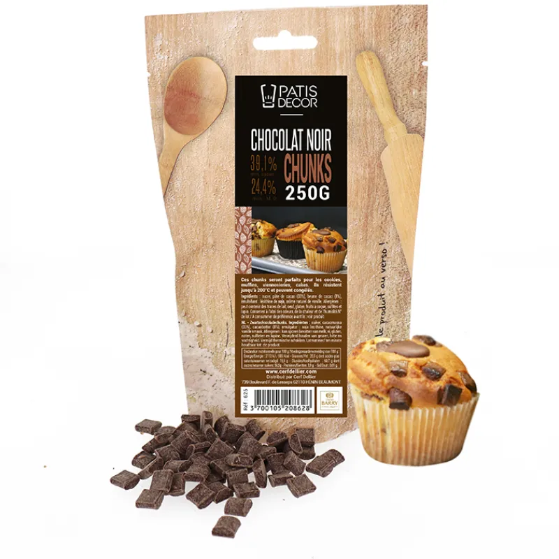 Cerf Dellier Chunks Et Pepites*Pepites De Chocolat Noir Chunks Barry 250 G - Patisdecor