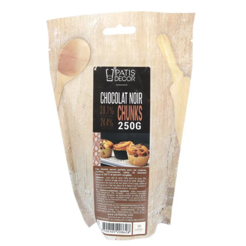 Cerf Dellier Chunks Et Pepites*Pepites De Chocolat Noir Chunks Barry 250 G - Patisdecor