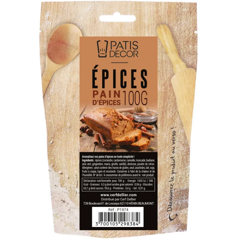 Cerf Dellier Epicerie Fine*Épices Pour Pain D'Épices Patisdecor 100 G