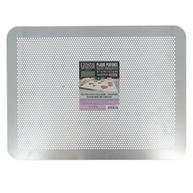Cerf Dellier Moules En Aluminium*Plaque Patisserie Plate Perforee Alu 40 X 30 Cm Patisdecor