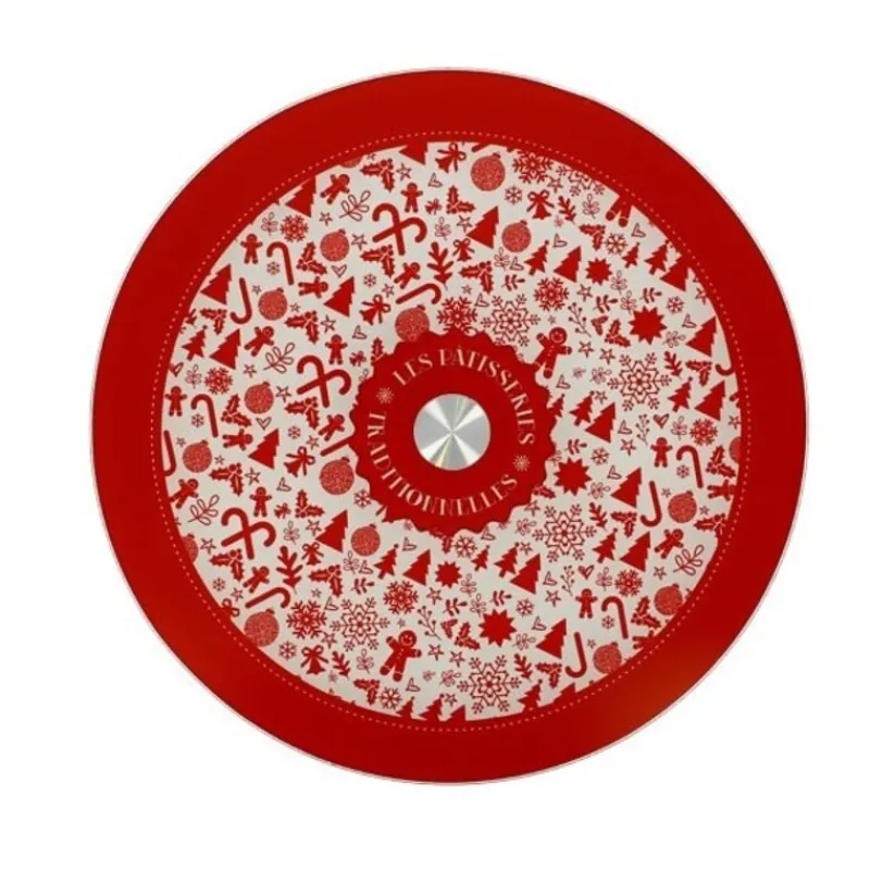 Plateau Tournant Verre Noël 28 Cm>Cerf Dellier Clearance