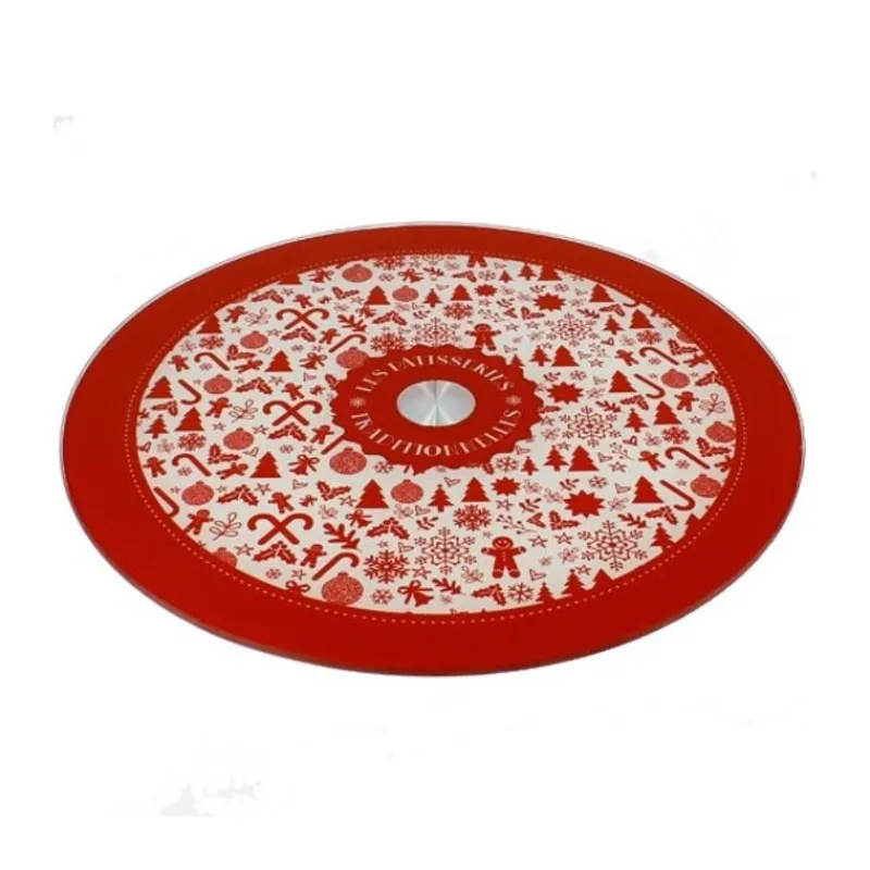 Plateau Tournant Verre Noël 28 Cm>Cerf Dellier Clearance