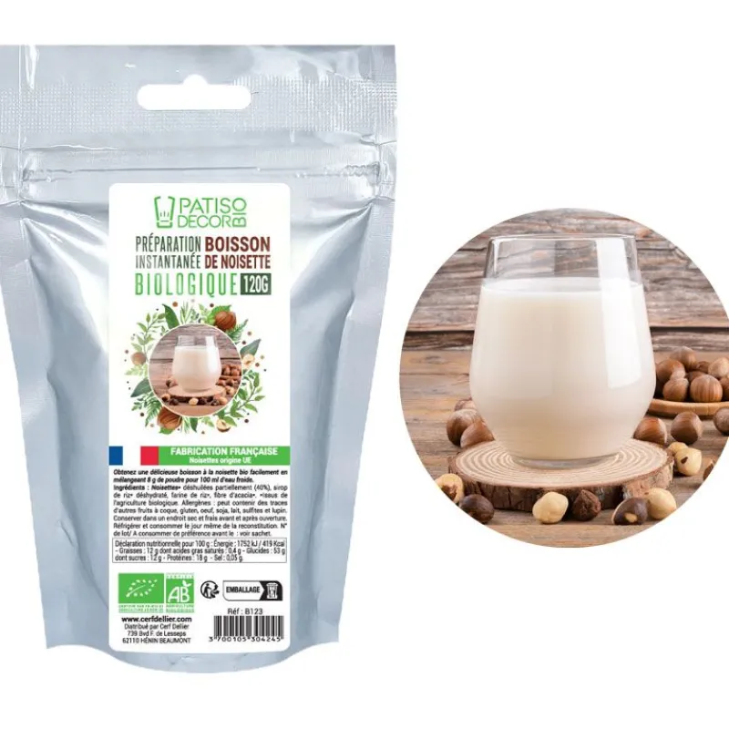 Cerf Dellier Epicerie Fine*Preparation Instantanee Pour Boisson Noisette Biologique 120 G