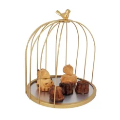 Presentoir Cage A Oiseaux Dore Patisdecor 25 Cm><noscript><img width=