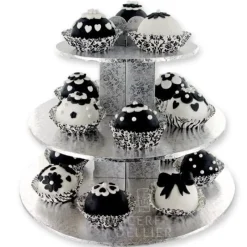 Presentoir Cupcakes Argent Rond>Cerf Dellier Discount