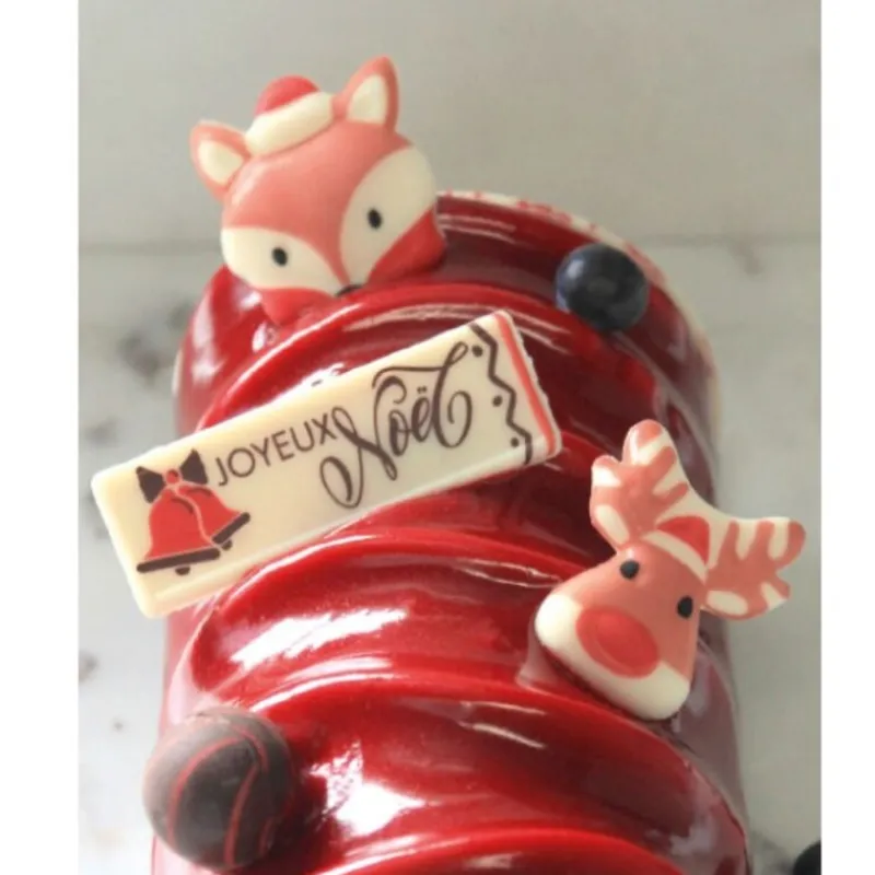 Rectangles Joyeuses Noël Rouge Assortis Chocolat Blanc (X80)>Cerf Dellier Sale
