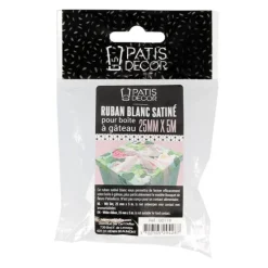 Ruban Satin Blanc Largeur 25 Mm (5 M)><noscript><img width=