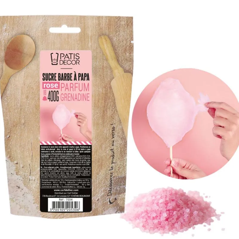 Cerf Dellier Sucre Pour Barbe À Papa*Sucre Barbe À Papa Grenadine Patisdecor 400 G