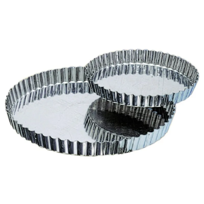 Cerf Dellier Moules À Tarte*Tourtiere Cannelee En Fer Blanc