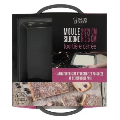 Cerf Dellier Moules À Tarte*Tourtiere En Silicone 21 X 21 Cm