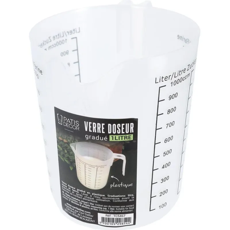 Verre Doseur Gradue Plastique 1 L>Cerf Dellier Discount